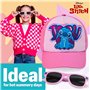 Disney 100% UV Lunettes de Soleil Fille et Ensemble Réglable Casquette (Rose Stitch)
