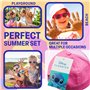 Disney 100% UV Lunettes de Soleil Fille et Ensemble Réglable Casquette (Rose Stitch)