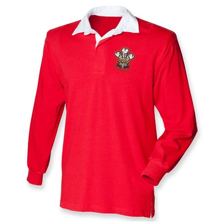 Maillot de Rugby à Manches Longues pour Enfant avec Inscription « Welsh Supporter » Rouge