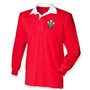 Maillot de Rugby à Manches Longues pour Enfant avec Inscription « Welsh Supporter » Rouge