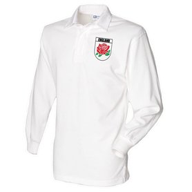Super Lemon Haut de rugby unisexe Angleterre – Maillot de sport classique blanc avec blason emblématique de l'Angleterre – Quali