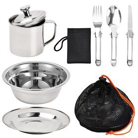 Dokeno 8pcs Set de Couverts Camping