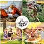 Dokeno 8pcs Set de Couverts Camping, Kit de Camping Vaisselle en Acier Inoxydable, Ustensiles de Camping avec Assiette Tasse Fou