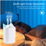 Focenat Humidificateur 3L, 36dB Silencieux pour Chambre et Plantes, Avec Lumière LED et Double-Spray, USB Humidificateur d'Air p
