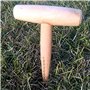 Rowan Bois Naturel Jardin Plantoir de graines de Fleur d'ampoule Jauge de Profondeur Planter T Poignée Outil de Mesure