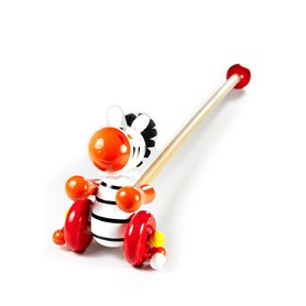 Mousehouse Gifts Jouet à Tirer à Pousser en Bois zébre Premier Age pour bébé ou Enfants Filles ou garçons Multicolore