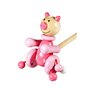 Mousehouse Gifts Jouet à Tirer à Pousser en Bois Premier Age pour bébé ou Enfants Filles Rose Cochon