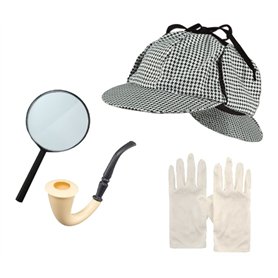 Edozos Costume de détective victorien pour adulte avec chapeau