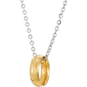 Collier avec pendentif Seigneur des Anneaux - Lotr - Cosplay « The One Ring to Rule Them All » - Elfe Elfe - Bague dorée Gandalf