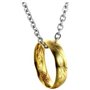 Collier avec pendentif Seigneur des Anneaux - Lotr - Cosplay « The One Ring to Rule Them All » - Elfe Elfe - Bague dorée Gandalf