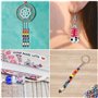 Kurtzy Lot de 50 Perles Murano en Verre - Grosse Perle de 14 mm de Diamètre - Lot de Perles pour Bijoux, Bracelets, Colliers, Po
