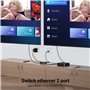 KiWiBiRD doubleur rj45 Switch ethernet 2 Port repartiteur Cable ethernet Double Sortie Splitter gigabit 1000Mbps pour câble Cat 