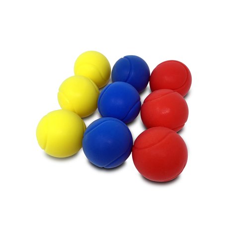 Soft Sponge Tennis Balls - Pack of 9 Assorted Colours by HTI