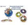 TOPGLOBE Globe de 26 cm "Mon monde" Écran graphique + Ventouses de sécurité + Cartes à broches + Supports graphiques démontables