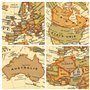 Exerz 14cm Globe Carte en Français- Mini Globe Terrestre Antique Couleur Vintage - Support en Métal Couleur Bronze