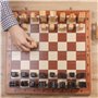 Jeu d'échecs en Bois de Luxe Unique ORAVA Deluxe 50cm / 19.7in 100% Fait à la Main. Échiquier Inlaid et 32 Sculptures Authentiqu