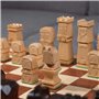 Jeu d'échecs en Bois de Luxe Unique ORAVA Deluxe 50cm / 19.7in 100% Fait à la Main. Échiquier Inlaid et 32 Sculptures Authentiqu