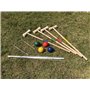 Ensemble de croquet en bois pour 4 joueurs – Jeu de jardin traditionnel pour enfants et adultes – Comprend des maillets, des bal