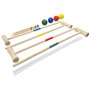 Ensemble de croquet en bois pour 4 joueurs – Jeu de jardin traditionnel pour enfants et adultes – Comprend des maillets, des bal