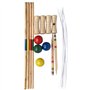Ensemble de croquet en bois pour 4 joueurs – Jeu de jardin traditionnel pour enfants et adultes – Comprend des maillets, des bal