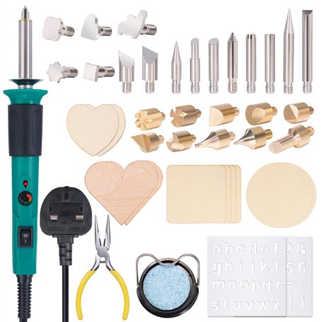 YIHUA 930-IV Kit d'outils de pyrogravure pour bois avec stylo à bois réglable à la chaleur