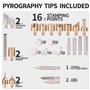 YIHUA 930-IV Kit d'outils de pyrogravure pour bois avec stylo à bois réglable à la chaleur, 26 pointes de pyrogravure, 2 pochoir