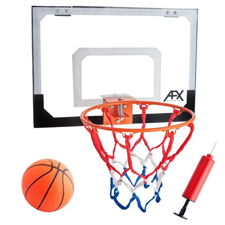 Panier de basket et son panneau avec ballon AFX (anneau de 23 cm)