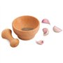 Creative Home Mortier Pilon Set | Bois de Hêtre Naturel | Diamètre de 6x10,5cm | Broyeur Manuel Bol Moulin pour la Cuisine et Le