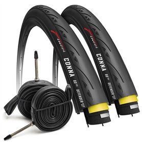 Fincci Pneu Velo Route 700x23c - Paire Pneus 23-622 Protection Antiponcture Anti-Crevaison 1mm
