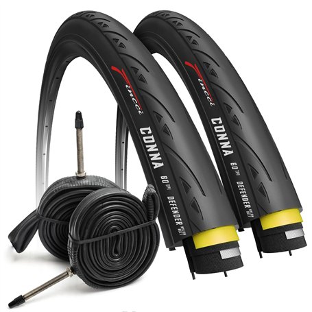 Fincci Pneu Velo Route 700x23c - Paire Pneus 23-622 Protection Antiponcture Anti-Crevaison 1mm