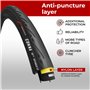 Fincci Pneu Velo Route 700x23c - Paire Pneus 23-622 Protection Antiponcture Anti-Crevaison 1mm, 60TPI avec 2X Chambre à Air 700x