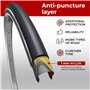 Fincci Pneu Velo 700 x 28c - Paire Réfléchissant Pliable Tire 28-622 avec Protection Anti Creivasion 1mm 60 TPI, pour Route & de