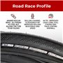 Fincci Pneu Velo 700 x 28c - Paire Réfléchissant Pliable Tire 28-622 avec Protection Anti Creivasion 1mm 60 TPI, pour Route & de