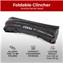 Fincci Pneu Velo Route 700x25c - Set Pliable Paire Pneus 25-622, 28 pouces avec Protection Anti-Crevaison 1mm, 60TPI avec Chambr