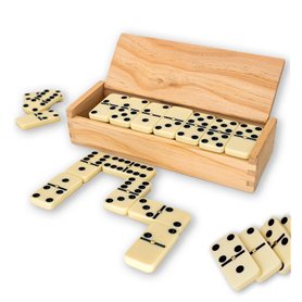 Dominos traditionnels | Dominos de luxe dans un étui en bois pour jeux de société pour enfants et adultes