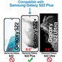 4youquality Lot de 2 films de protection d'écran en verre trempé pour Samsung Galaxy S22 Plus/S22+, résistant aux chocs, anti-ra