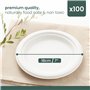 HAAGO 100 Assiettes à Dessert en Forme de Sucre D'orge - Petites Assiettes de Fête - Robustes, Rigides et Imperméables - Ecologi