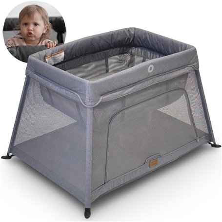Le lit bébé de Voyage Venture Airpod Comprend Un Matelas en Mousse et Un Sac de Transport de 100 x 60 cm (Argent)