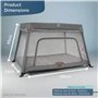 Le lit bébé de Voyage Venture Airpod Comprend Un Matelas en Mousse et Un Sac de Transport de 100 x 60 cm (Argent)