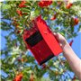 Katai - Outil de cueillette de Baies – Panier en Plastique Rouge avec Peigne métallique et poignée Ergonomique – Parfait pour cu