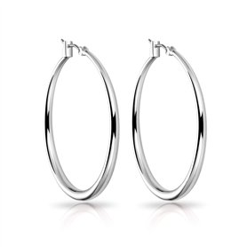 Boucles d'oreilles créoles plaquées argent 40 mm