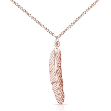 Philip Jones Collier Plume Plaqué Or Rose