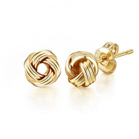 Boucles d'Oreilles Noeud d'Amour Plaqué Or
