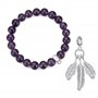 Philip Jones Bracelet à Breloques Plumes améthyste et Pierres précieuses