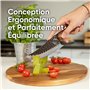 Matsato Couteau de Cuisine Parfait Pour Couper, Désosser et Hacher. Conçu Pour L'équilibre et Le Contrôle, Alliant Modernité et 