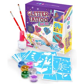 Original Stationery Cadeau Fille - Tatouage Paillette Enfant - Temporaire - Kit De 33 Pièces - Inclut 24 Pochoirs - Tatouage Eph