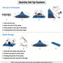Glymnis Tente de Plage pour 3 à 4 Personnes – Protection Solaire Automatique UPF 50 + Anti-UV – Étanche avec Sac de Transport po