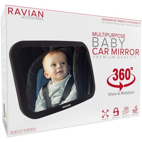 Rétroviseur de voiture pour siège arrière pour bébé avec vue arrière
