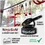 Ninja Parcours d’Obstacles de Jardin pour Enfant - 10 Obstacles durables et 15m Slackline - Équipement de Jeu extérieur pour Fil
