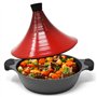 Joeji's Kitchen Grand Plat à Tajine en Aluminium - Plat à Tajine Marocain Antiadhésif de 28 cm pour une Cuisson Lente